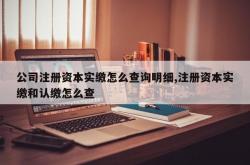 公司注册资本实缴怎么查询明细,注册资本实缴和认缴怎么查